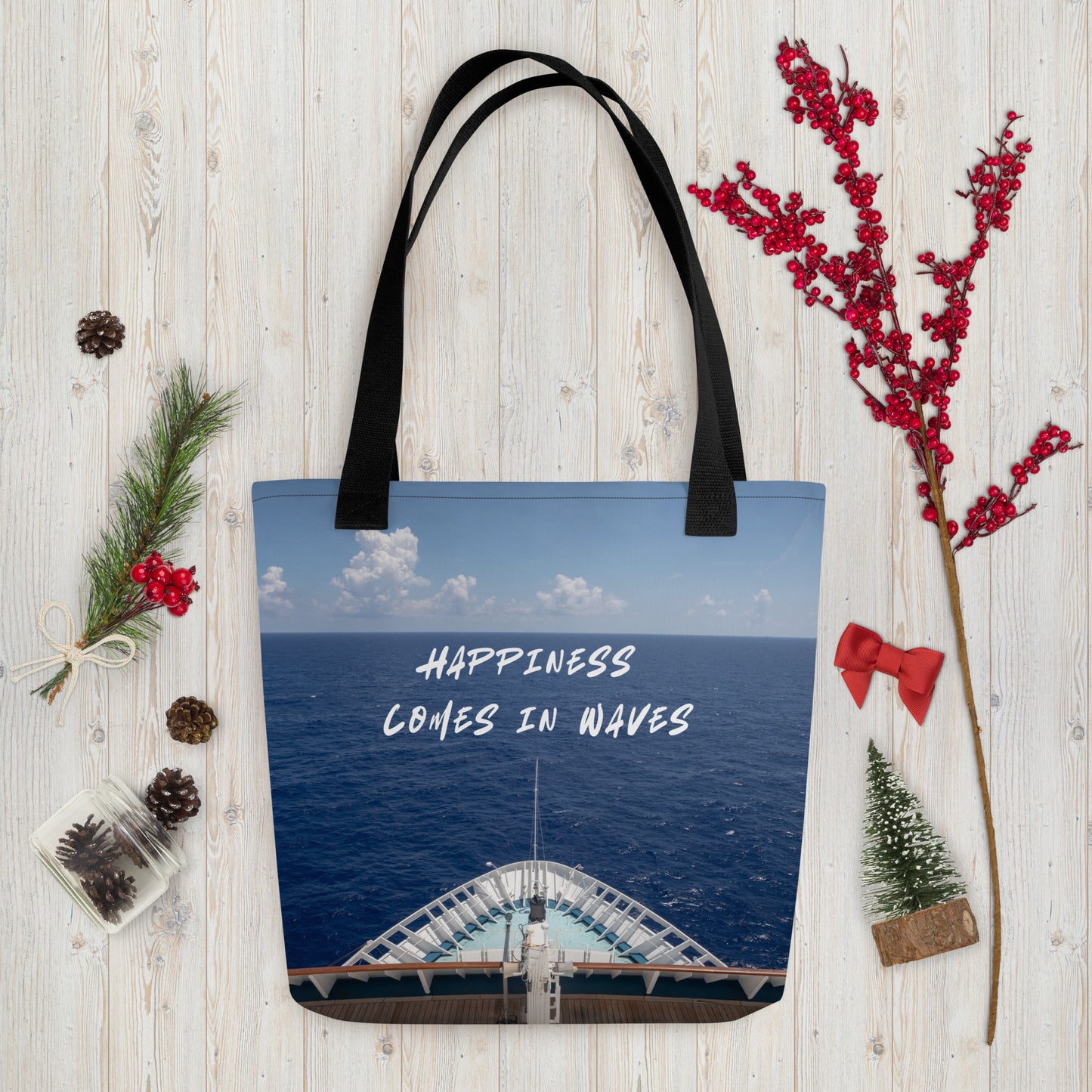 Happiness comes in waves - Tote bag